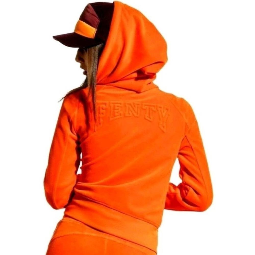 Puma Fenty By Rihanna Fitted Velour Track Jacket Orange Flame Medium
